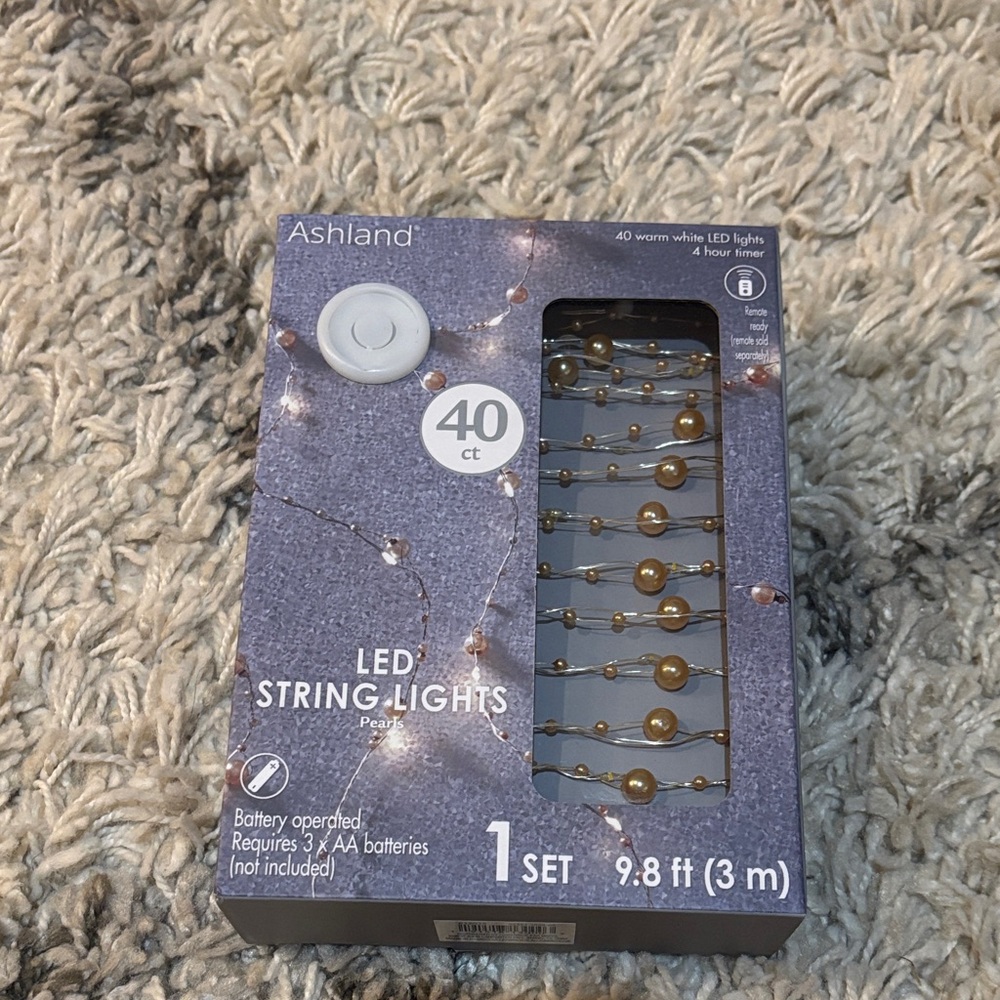 Ashland Warm White LED String Lights with Gold Accents